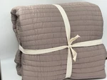 New West Elm Silky Tencel Pick Stitch Quilt, Full/ Queen, Mauve. Fixed Price $125.00.