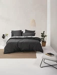 Linen House Nara Quilt Cover Set (charcoal) - King. Fixed Price $188.03.