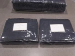 New Rare 3PC Pottery Barn Silk Channel Queen Quilt Shams Set Midnight Blue Euro. Fixed Price $464.53.