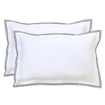 Ranznaz White Standard Pillow Shams Set Of 2, 100% Cotton Embroidery Trims Pi.... Fixed Price $28.46.