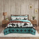 3 Piece Southwestern Cowboy Quilt Set Rustic Bedspread With Flair. Fixed Price $44.99.