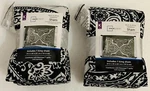 2-MAINSTAYS Black & White Medallion Pillow Shams King Quilted. Fixed Price $16.50.
