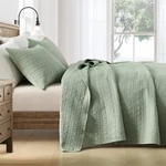 All-season King Size Quilt Set: Sage Green Geometric Pattern Elegant Comfort. Fixed Price $76.98.