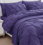 Lane Linen Comforter Set - 7 Pieces Pintuck Bed Bag Queen, B.... Fixed Price $58.86.