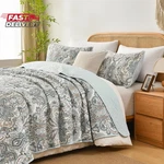 Grand Linen 3-PIECE Oversized Lightweight Quilt Set California King 118 X 95. Fixed Price $88.97.