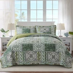 Newlake Cotton Bedspread Quilt Sets-reversible Patchwork Coverlet Set, Green .... Fixed Price $76.05.