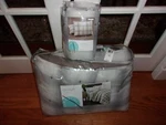 New Martha Stewart Plaid Mist Gray/ White Twin Quilt & Sham Set 2PC. Fixed Price $93.99.
