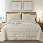 Kasentex Luxury Velvet Quilt Set 3 Pieces Oversized King, Light Khaki. Fixed Price $113.03.
