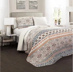 Lush Cor Nesco Quilt Set Striped Pattern Reversible 3 Piece Bedding - Navy. Fixed Price $100.99.