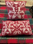 Set 2 Pad Concept Germany Reindeer Dove Christmas Holiday Pillow Red White Tyrol. Fixed Price $125.00.