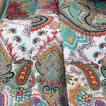 New! Chic Blue Teal Aqua Purple Red Tropical Global Boho Southwest Quilt Set. Fixed Price $127.32.