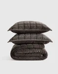 Nwt Quince Cotton Velvet Box Quilt King / Cal Set Greystone Msrp $279. Fixed Price $169.99.