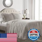 Lush Decor Ruffle Skirt Bedspread Set 2-PIECE Luxurious Farmhouse Bedding. Fixed Price $77.67.