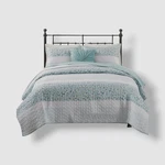 Madison Park Green Evian Seersucker Hypoallergenic Quilt Full/queen 4-PIECE Set. Fixed Price $40.50.