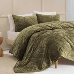 Wonderful Luxury Velvet Green Quilt Set Queen Diamond Stitch Pattern Bedding. Fixed Price $119.53.