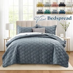 Premium Velvet Bedspread Reversible Soft Plush Coverlet Luxury Quilt Bedding New. Fixed Price $26.45.