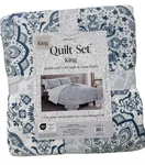 Aurelia Collections Blue And White Floral King Quilt Set 108 X90. Fixed Price $149.00.