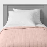 Twin Box Stitch Microfiber Kids' Quilt Pink - Pillowfort. Fixed Price $16.99.