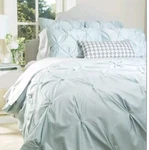 Crane & Canopy The Valencia Porcelain Green Pictuck Duvet Shams 3PCS King. Fixed Price $199.00.