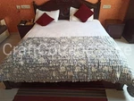 Handmade Indian Kantha Block Print Gray Floral Jaipur Razai Quilt King Size. Fixed Price $148.50.