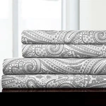 Luxury 1800 Thread Count Egyptian Microfiber King Sheet Set - Paisley Gray. Fixed Price $580.99.