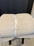 Pottery Barn European Flax Linen Cotton Channel Stitch Quilt, Oatmeal, King. Fixed Price $157.00.