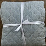 Pottery Barn Belgian Flax Linen Diamond Quilt Chambray Blue Full/queen. Fixed Price $209.99.