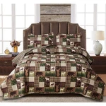 Oliven Reversible Lodge Plaid Bedding Moose Bear Quilt King Size Rustic Bedsp.... Fixed Price $45.00.