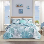 3 Piece Coastal Sets King Size - Reversible Microfiber With 2 Shams. Fixed Price $90.70.