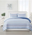 Oceanfront Resort Clearwater Yarn Dye Stripe King Quilt Set Nwt. Fixed Price $54.27.