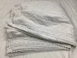 Simply Shabby Chic Quilt Coverlet Queen White Linen Blend Crochet Trim.. Fixed Price $120.00.