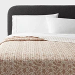 Full/queen Printed Cotton Voile Tonal Floral Quilt Ivory/camel - Threshold. Fixed Price $33.99.