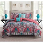 Casa Re'al 5-PIECE Multi Damask Microfiber Queen Comforter Set. Fixed Price $56.64.