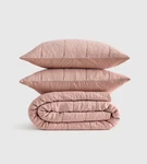 Nwt Quince Lightweight European Linen Box Quilt Set Full Queen Dusty Mauve $184. Fixed Price $139.99.