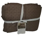 Levtex Home Cross Stitch Cocoa Brown Twin Bedspread Sham Set Reversible Cotton. Fixed Price $79.99.
