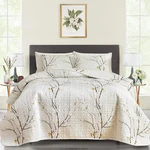 Quilt Set King Size Cream White With Black Branch Bedding 88X88 Soft Microfi. Fixed Price $60.99.
