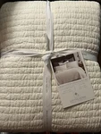 Levtex Cross Stitch Cream Quilt Set - Full/queen + Two Standard Shams. Fixed Price $75.00.