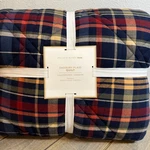 Pottery Barn Teen Danbury Plaid Quilt, Full/queen 86" Sq Navy Multi. Fixed Price $149.00.