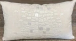 Catherine Malandrino Calais Embroidered Ivory Throw Pillow / Toss 12 X 20. Fixed Price $19.95.