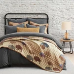 Buffalo Aztec Twin Quilt Set - Reversible Western Bedding With Pillow Sham. Fixed Price $248.99.