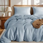 LBRO2M 100% France Flax Linen King Duvet Cover Set 3-PCS Dusty Blue Color. Fixed Price $95.00.