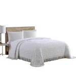 Beatrice Home Fashions Medallion Chenille Bedspread, Queen, White. Fixed Price $85.11.