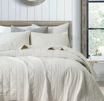 Meadow Park Stonewashed Linen Cotton Box Stitch Quilt And Matching Pillow Sha.... Fixed Price $204.85.