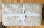 Pottery Barn Belgian Flax Floral Stitch Quilt Rosewater King 2 Euro Shams 3PC.. Fixed Price $399.00.