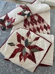 3PC Pottery Barn Noel Patchwork King Quilt, & 2 Shams Christmas Star. Fixed Price $348.58.