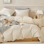 Warmdern Duvet Cover Set Oversized Size, 3PCS Queen, Beige. Fixed Price $61.90.