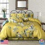 Bupird Floral King Duvet Cover 100 Soft Cotton 3 Piece Birds Flowers Garden. Fixed Price $114.98.