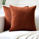 Encasa Xo Thick Chenille Throw Pillow Covers Set Of Rust Orange - (20X20). Fixed Price $11.96.
