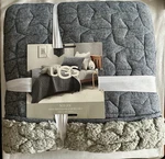 New Ugg Miles Twin Reversible Quilt Sham Set Stars Sherpa Navy Gray Patriotic. Fixed Price $88.00.
