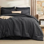 Bedsure Queen Comforter Set Black 7 Piece In Bag. Fixed Price $89.99.